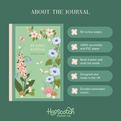 Whimsical Reading Journal – Literary 50 Book Review Notebook
