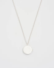 Nightshade Moon Round Silver Locket Chain Necklace
