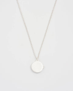 Nightshade Moon Round Silver Locket Chain Necklace