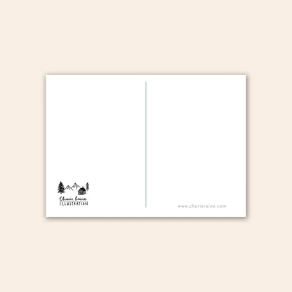 Pink Clouds Illustrated Postcard