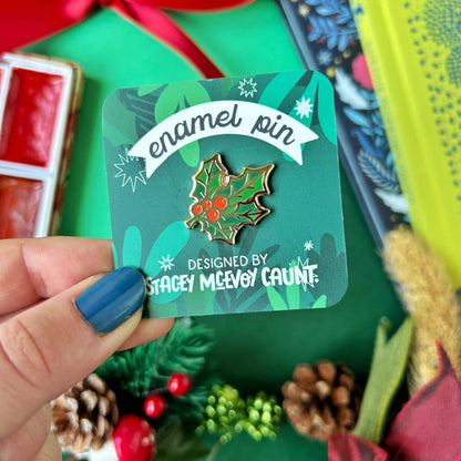 Holly Enamel Pin