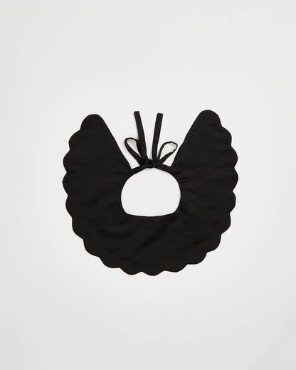 FABLE Floral Ditsy Black Satin Embroidered Collar