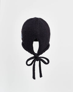 FABLE Forget-Me-Not Knitted Navy Bonnet