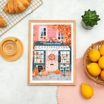 Pumpkin Spice Cafe Print A4