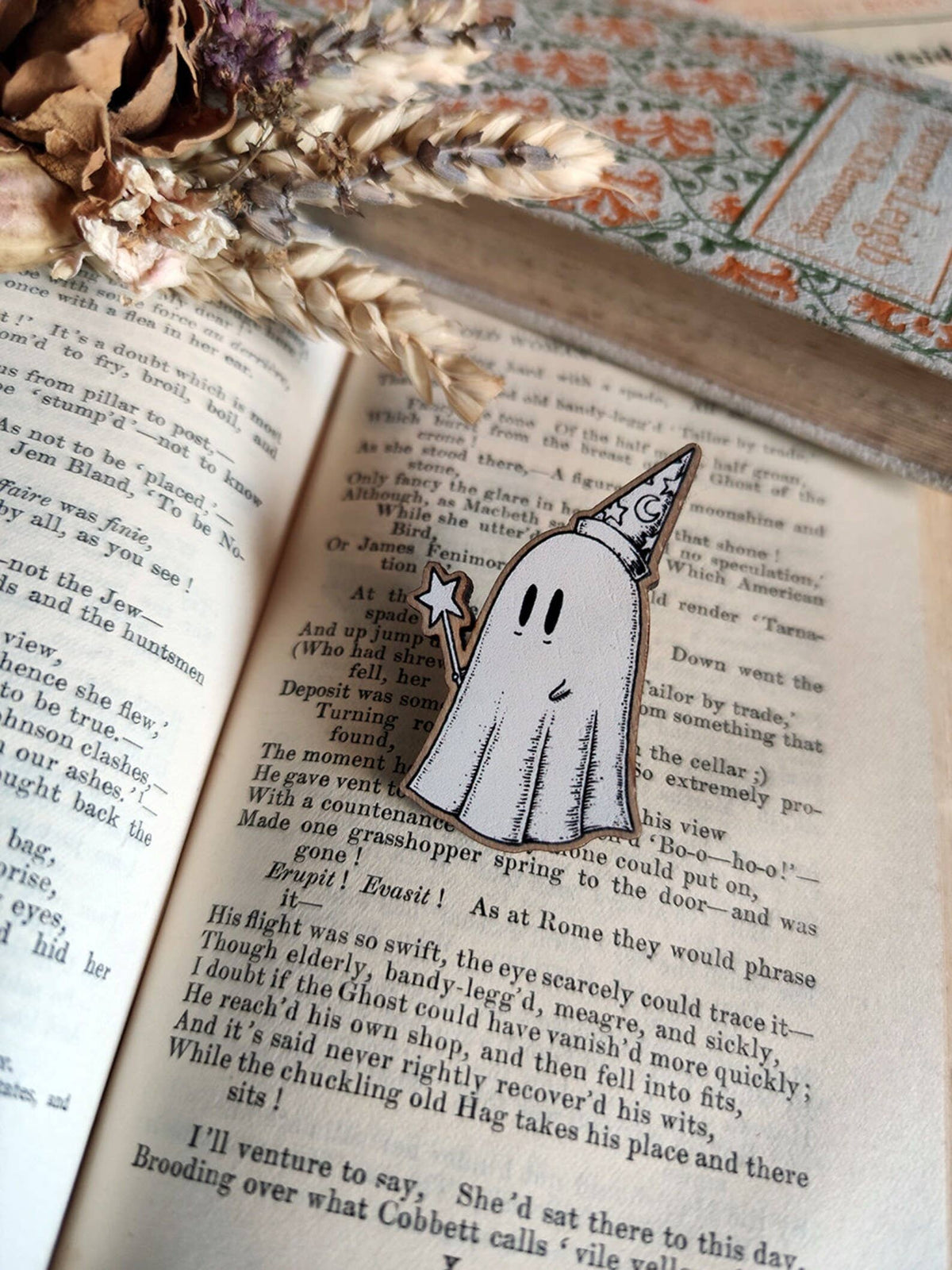 Wizard Ghost Wooden Pin Badge