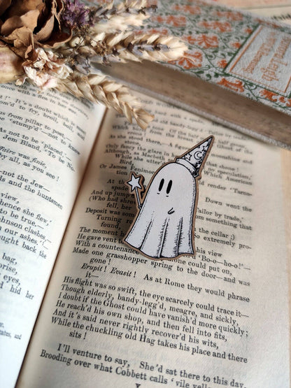 Wizard Ghost Wooden Pin Badge