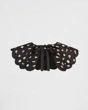 FABLE Floral Ditsy Black Satin Embroidered Collar