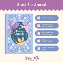 Reading Journal Dragon, Cosy Quest – 50 Book Review Notebook