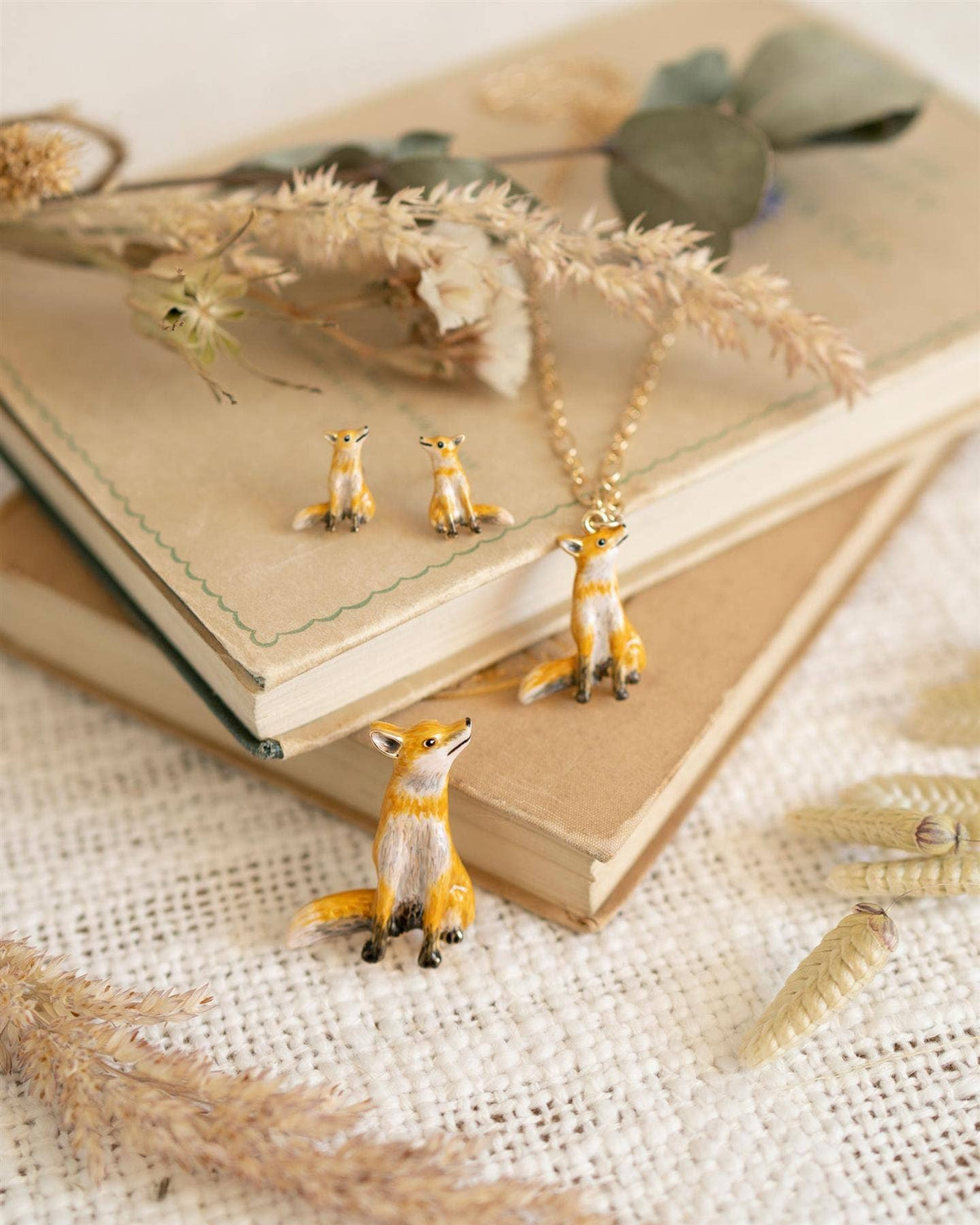 FABLE Enamel Fox Brooch: Matchbox