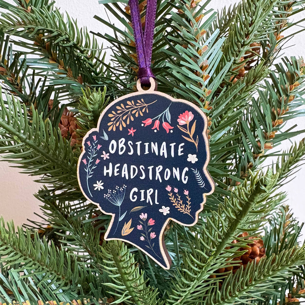 Obstinate Headstrong Girl - Pride and Prejudice Decoration: Dark Purple