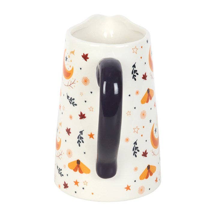 Autumn Magic Harvest Moon Print Ceramic Fall Flower Jug