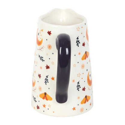 Autumn Magic Harvest Moon Print Ceramic Fall Flower Jug