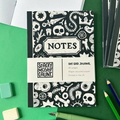 Skull and Bones Dot Grid Notebook 💀