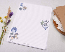 A4 writing paper with a cowboy rodeo | Letter Paper: 10 Kraft Envelope / 20 Sheets / Lined Paper