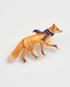 Cosy Fox Enamel Brooch 🦊