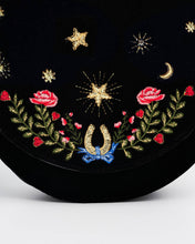 Black Dove & Floral Star Velvet Embroideried Saddle Bag