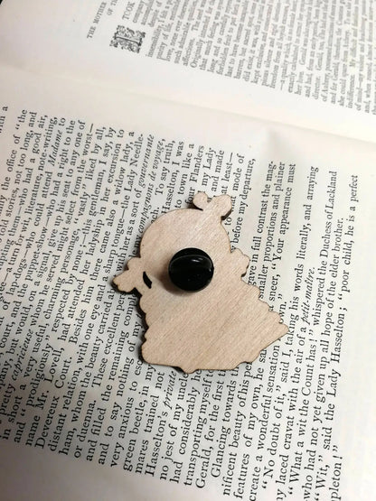 Solitude Robot Wooden Pin Badge