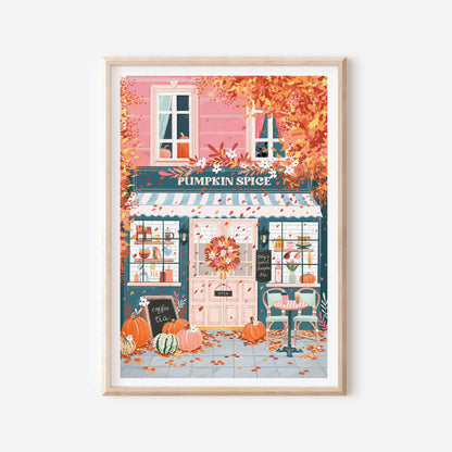 Pumpkin Spice Cafe Print A4