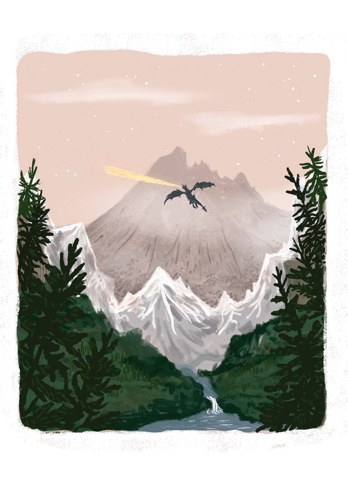 Folktales Dragon Illustrated Postcard