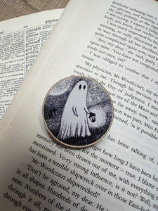 Wandering Ghost Wooden Pin Badge