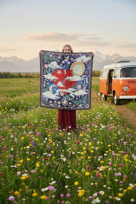 Navy Freya Narrative Square Scarf
