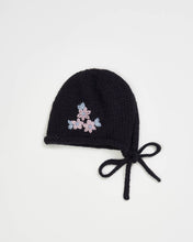 FABLE Forget-Me-Not Knitted Navy Bonnet