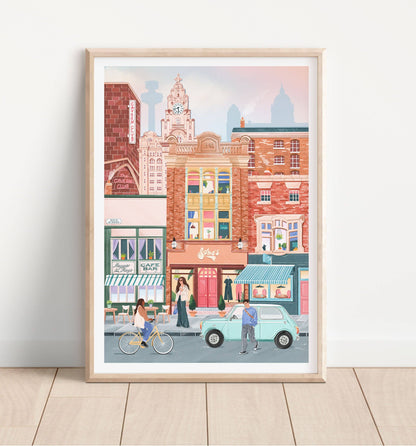 Liverpool Wall art Print - City Poster Style A4