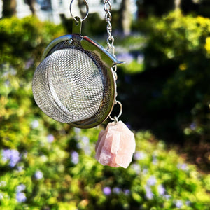 Raw Rose Quartz Crystal Tea Infuser