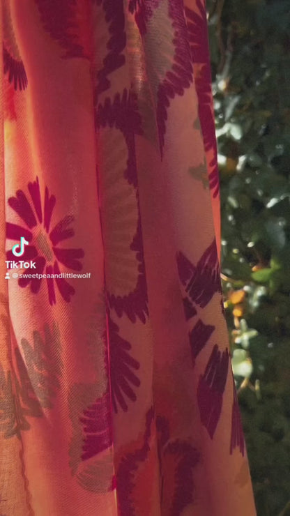 Printed Floral Symmetry Scarf
