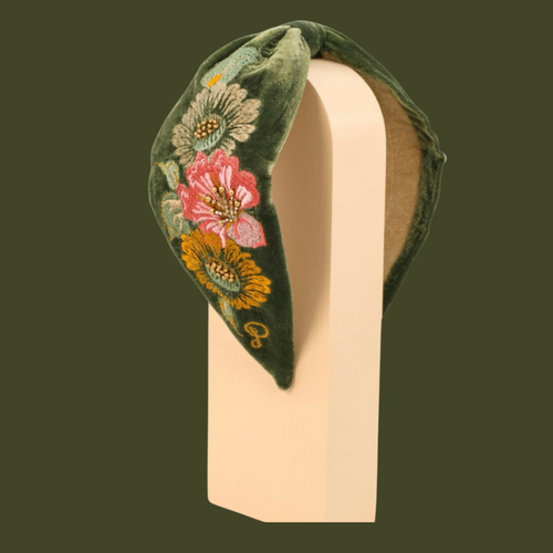 Embroidered Folk Art Floral Headband