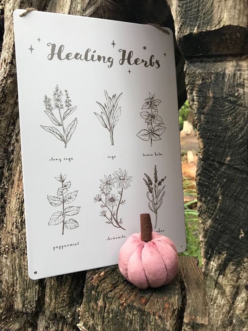 Healing Metal Sign - Sweet Pea & Little Wolf