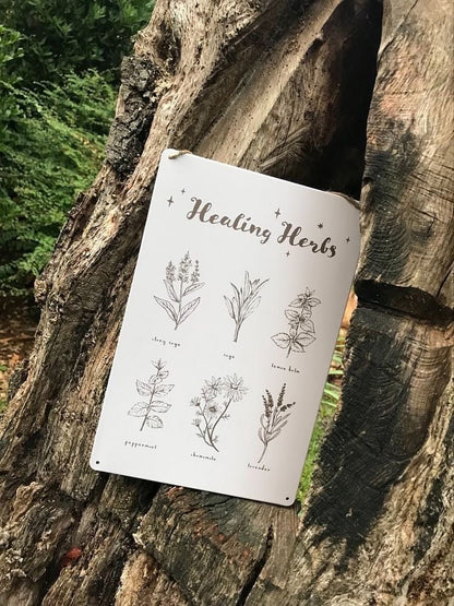 Healing Metal Sign - Sweet Pea & Little Wolf